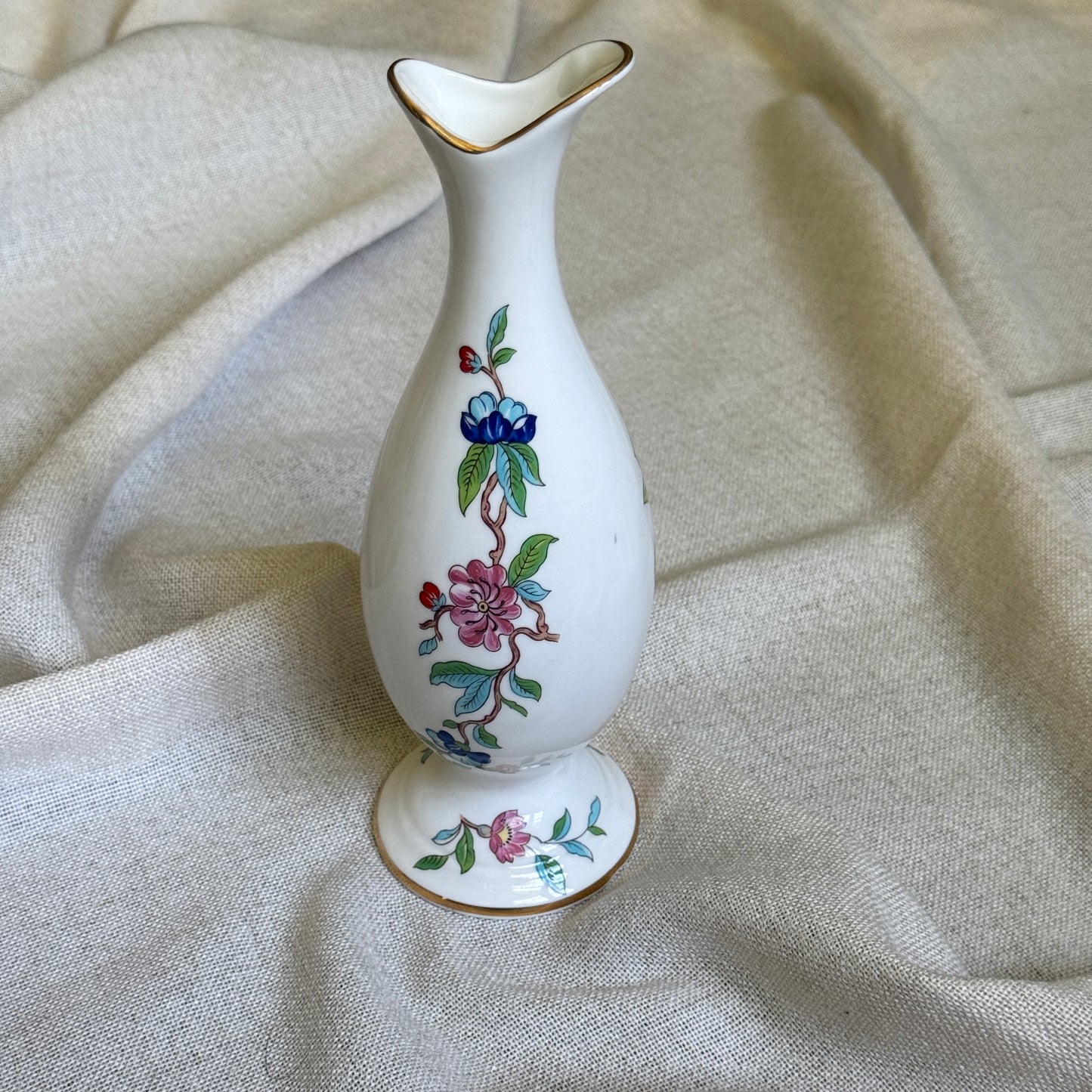 Aynsley Pembroke Fine Bone China Bud Vase | Floral & Bird Design