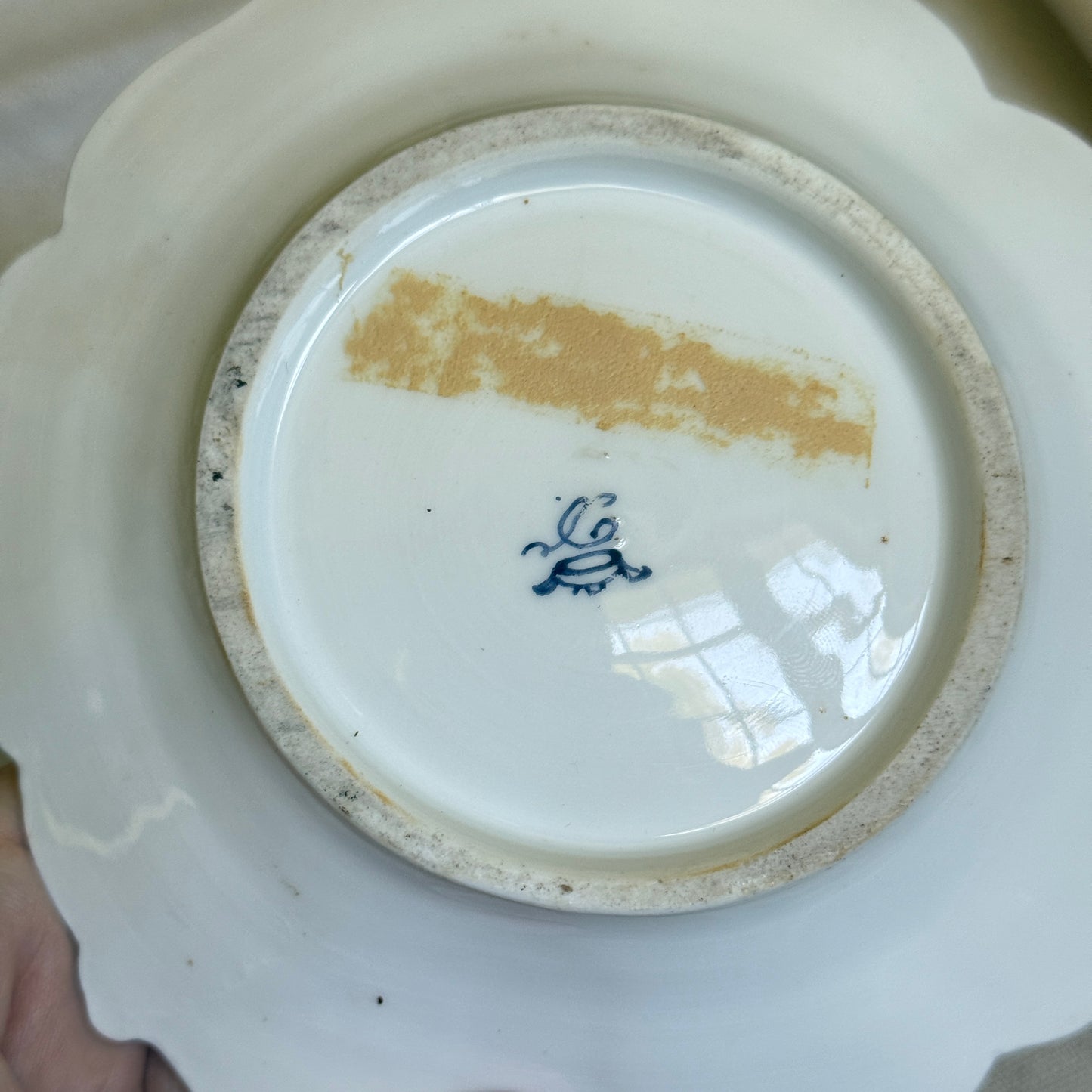 Porcelain Inkwell | Hand-Painted Florals & Gold Scrolls