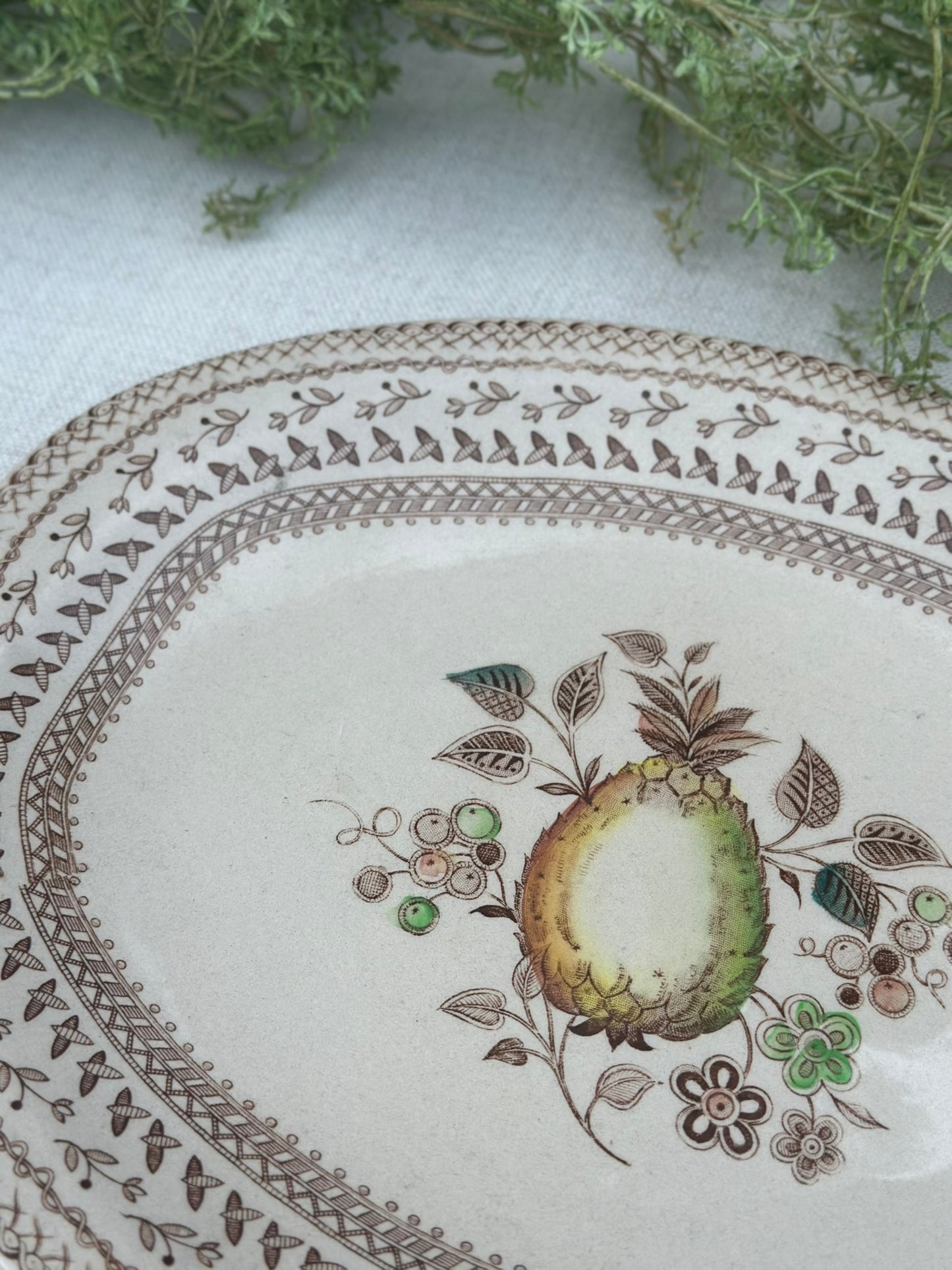 Vintage Staffordshire Old Granite Fruit Sampler Platter by Johnson Bros England
