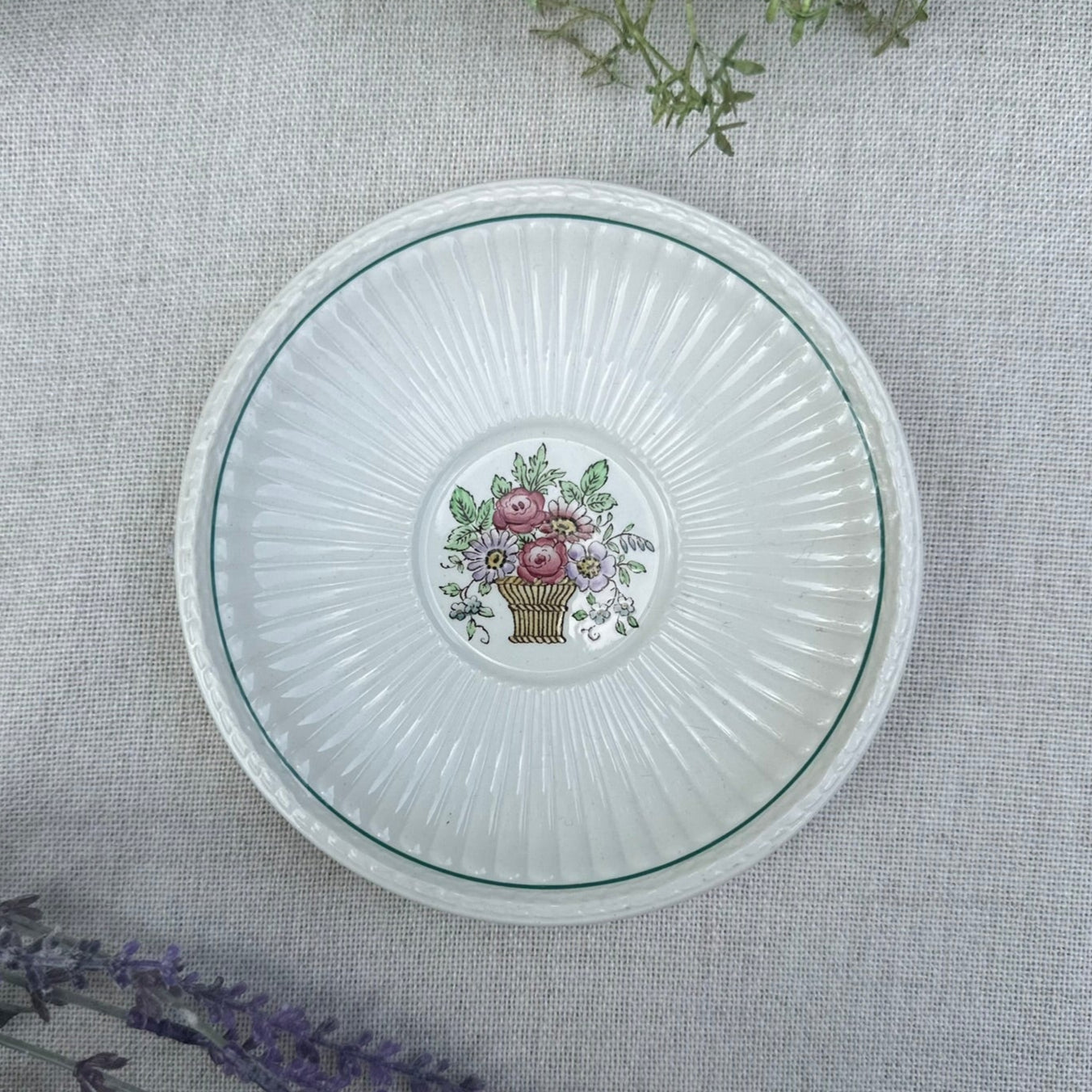 Vintage Wedgwood “Belmar” Floral Basket Plate | Made in England (c. 1917)
