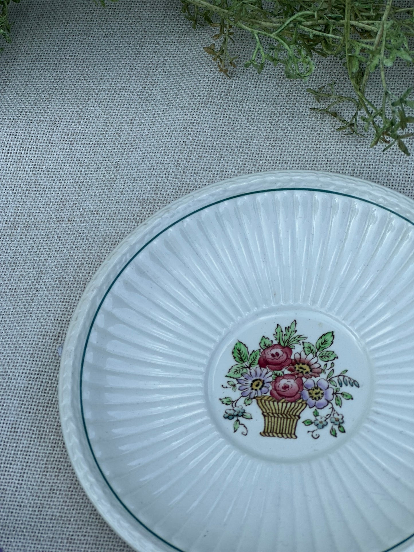Vintage Wedgwood “Belmar” Floral Basket Plate | Made in England (c. 1917)