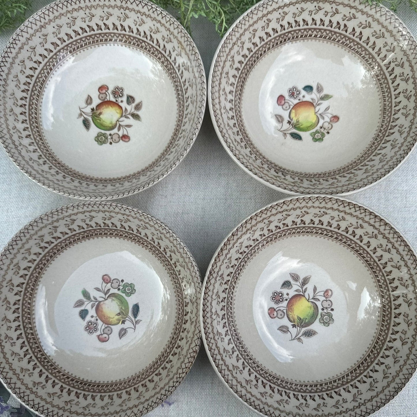 Vintage Staffordshire Old Granite Fruit Sampler Bowls by Johnson Bros England