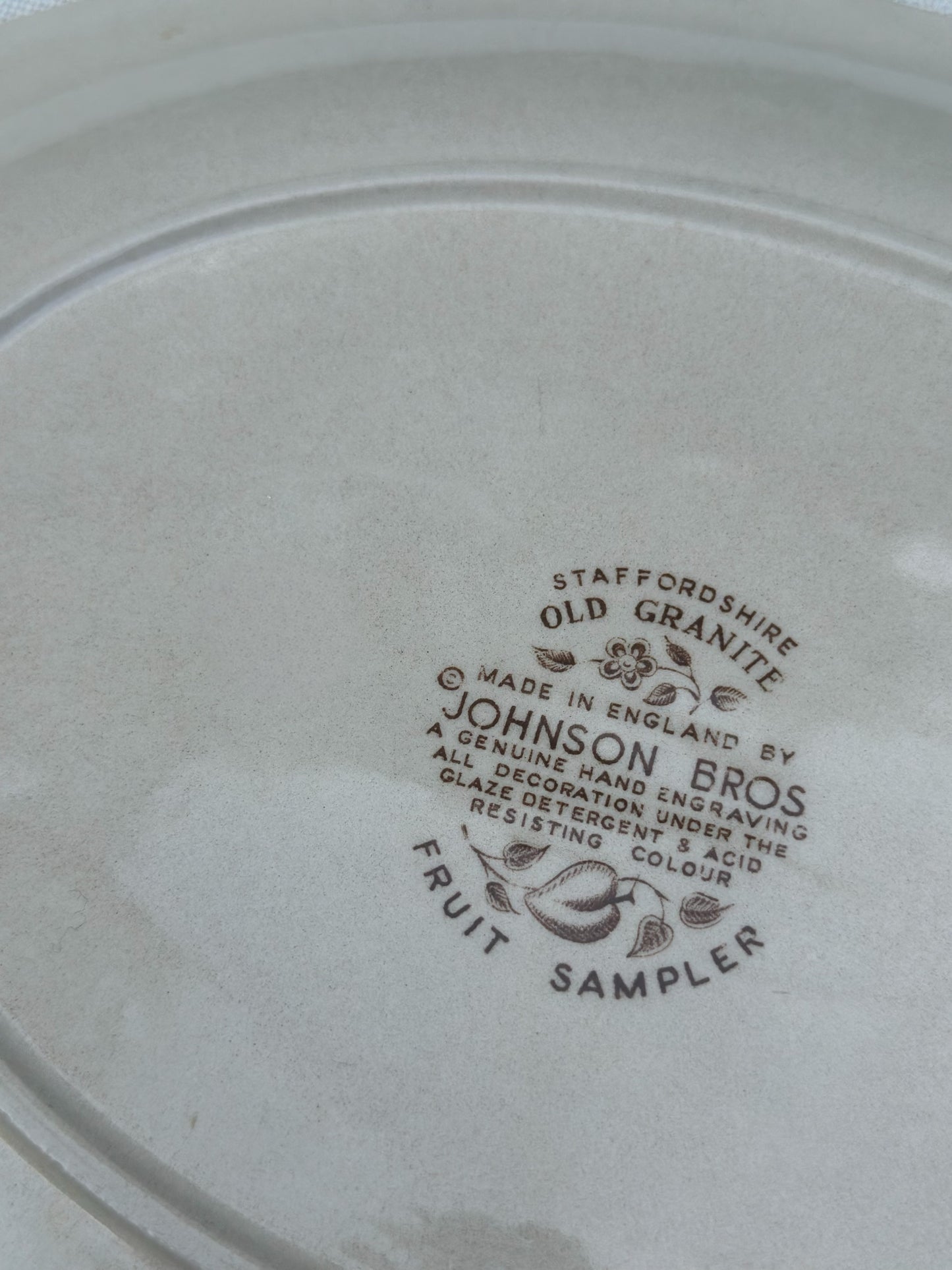 Vintage Staffordshire Old Granite Fruit Sampler Platter by Johnson Bros England