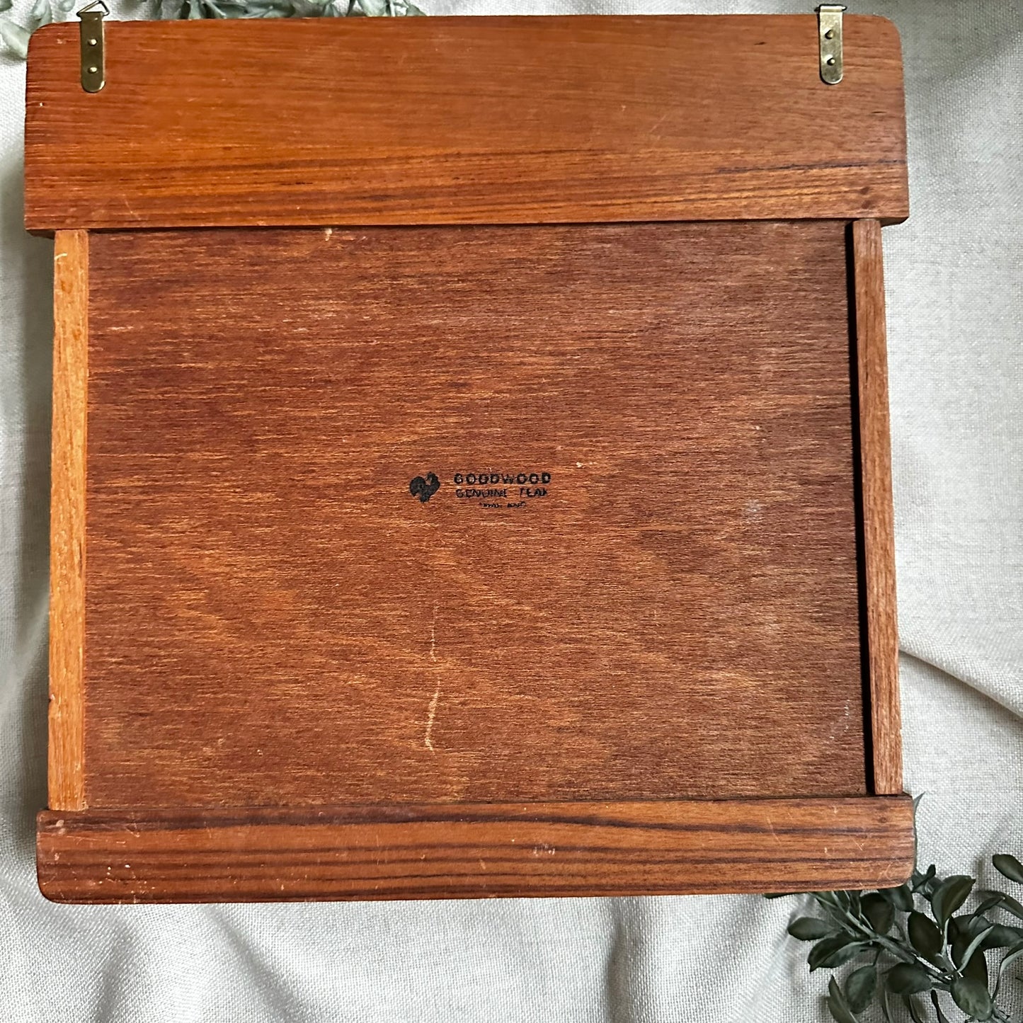 Vintage Goodwood Genuine Teak Wall Organizer with Mail Slots & Key Hooks | Mid-Century Modern Entryway Storage