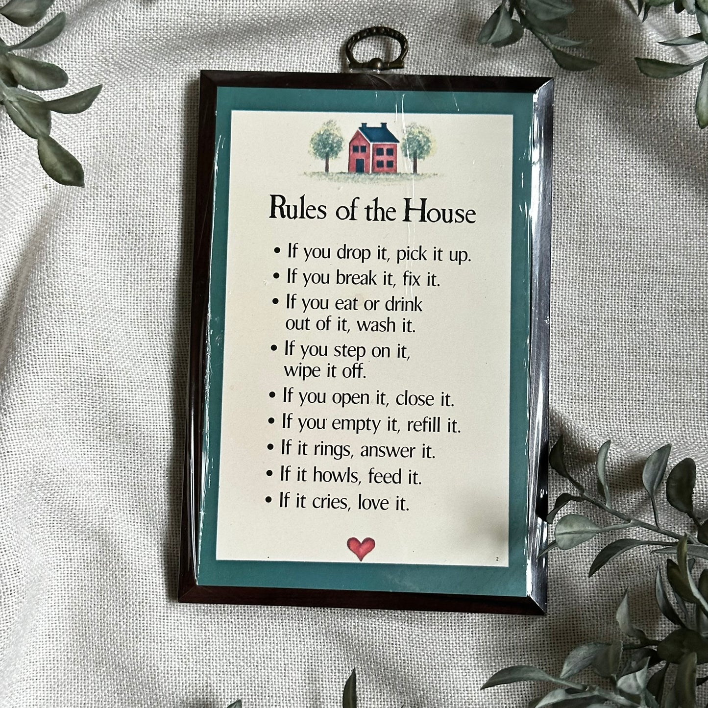 "Rules of the House" Wall Plaque | Lasting Reflections by Paula, New in Wrap