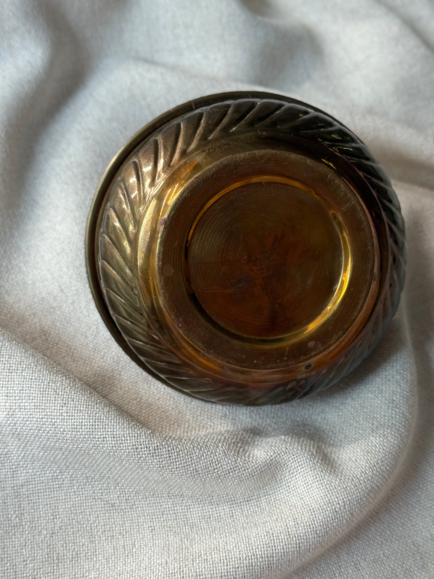 Mini Brass Basket with Twisted Handle | Vintage Catchall Accent