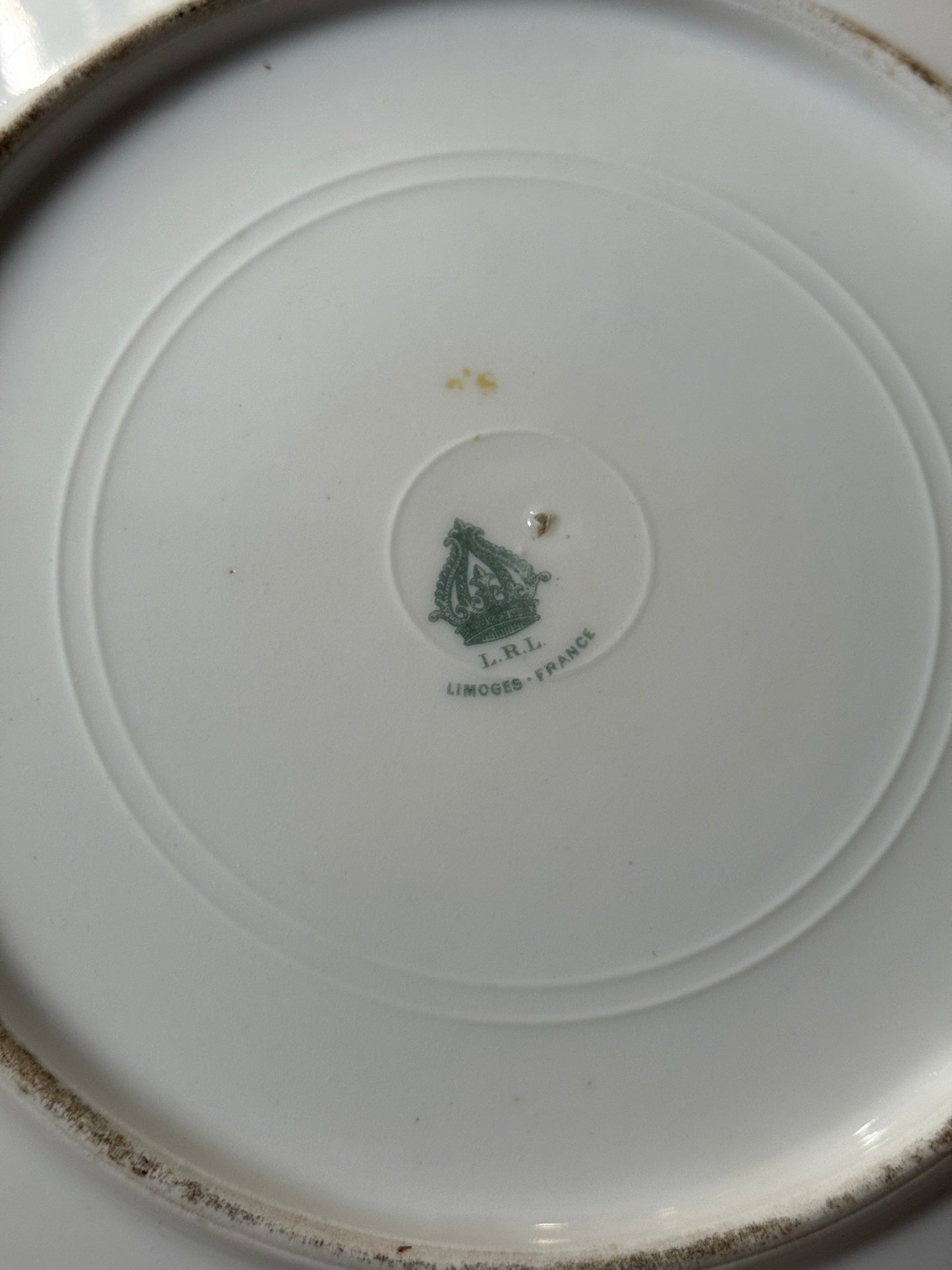 Antique Limoges France L.R.L. Hand Painted Fruit Plate – Signed “Lanoy” – Scalloped Edge, Gilt Rim
