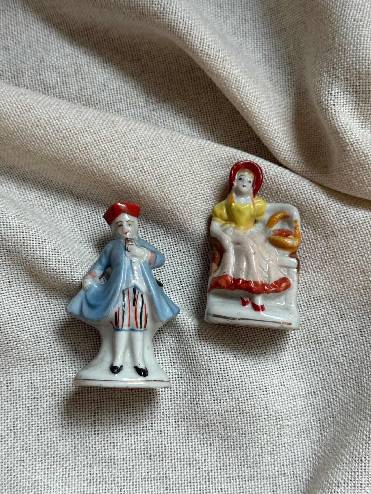 Miniature Figurines | 1940s Occupied Japan Porcelain Colonial Pair