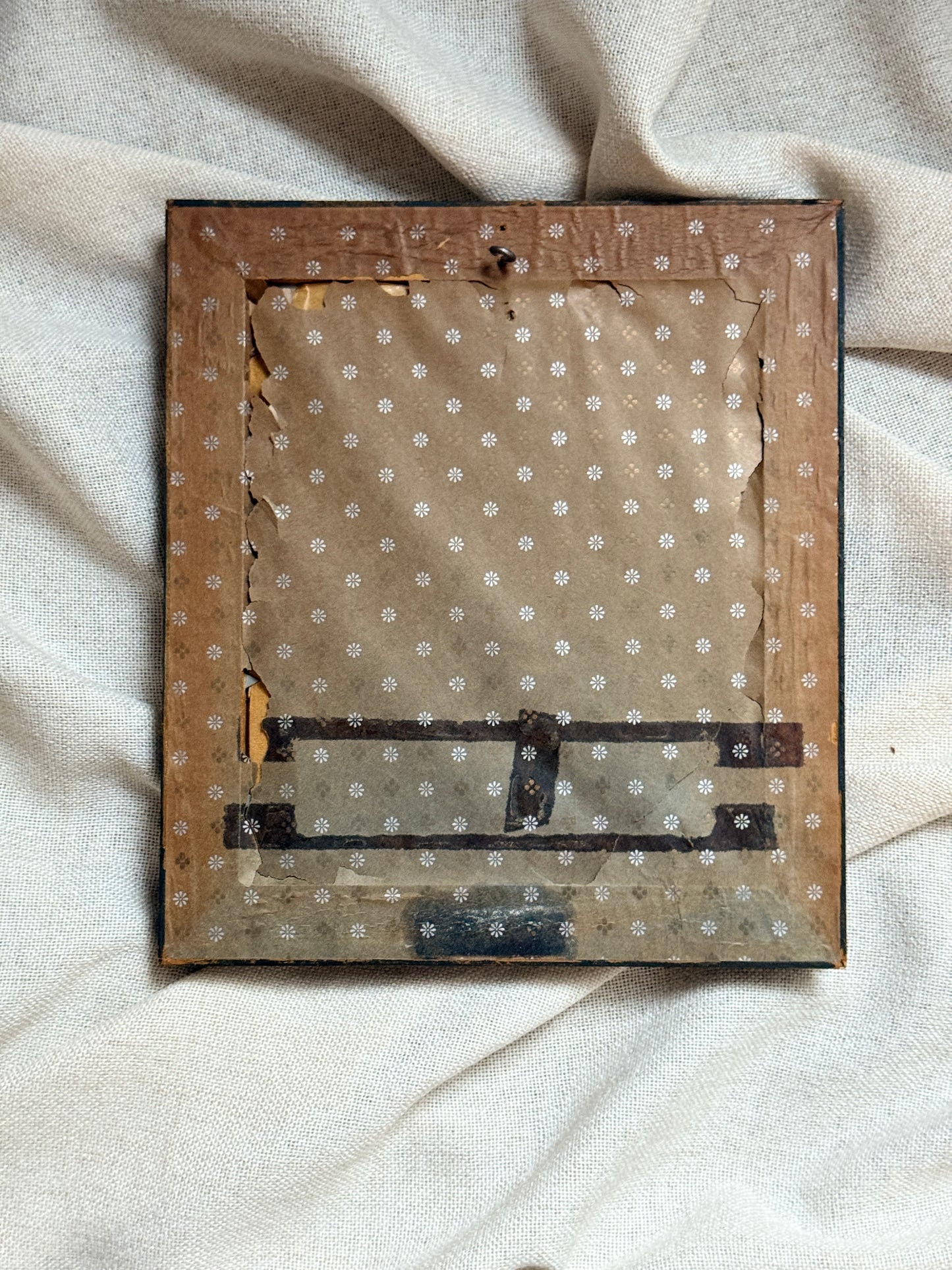 Antique-Style Framed Architecture Print | Gilt Frame with Stenciled Mat | European Street Scene
