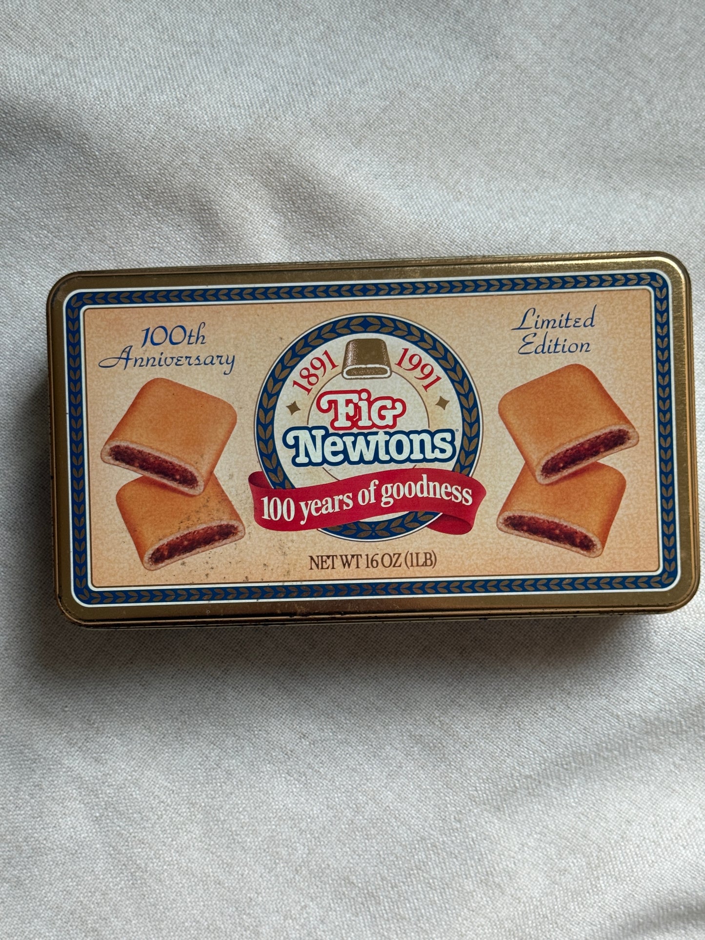 Vintage 1991 Nabisco Fig Newtons Tin | 100th Anniversary Limited Edition Cookie Container