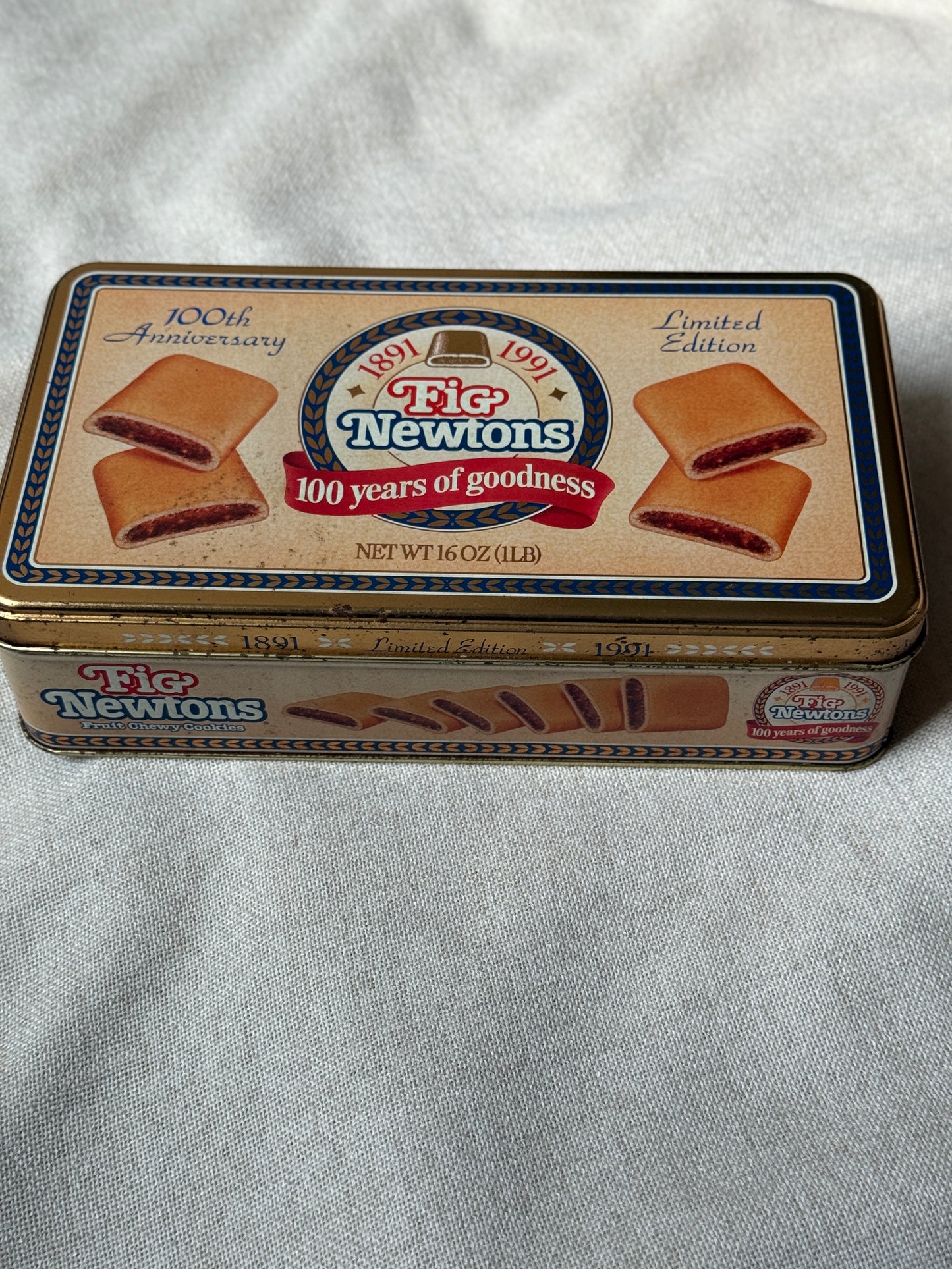 Vintage 1991 Nabisco Fig Newtons Tin | 100th Anniversary Limited Edition Cookie Container