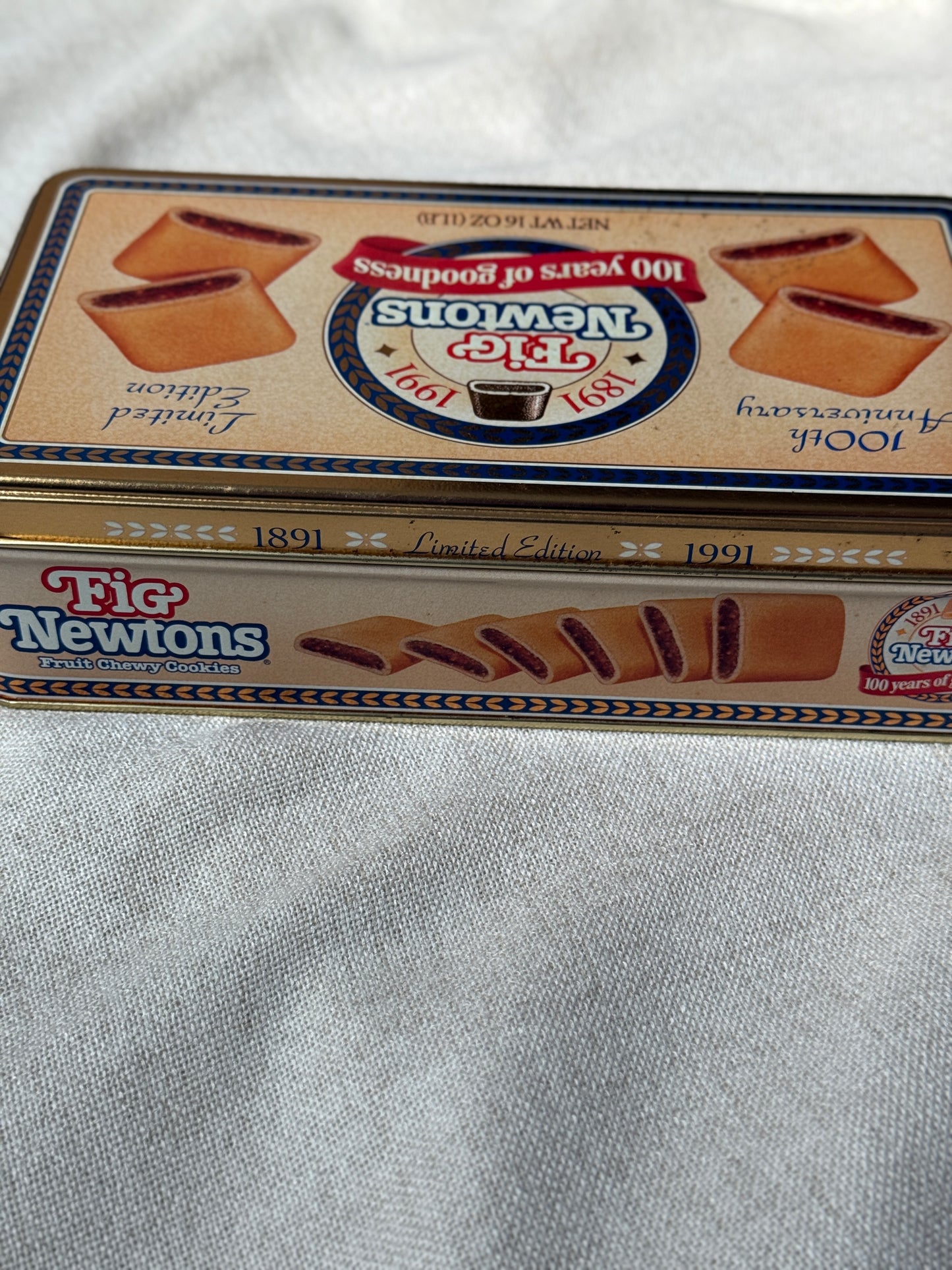 Vintage 1991 Nabisco Fig Newtons Tin | 100th Anniversary Limited Edition Cookie Container
