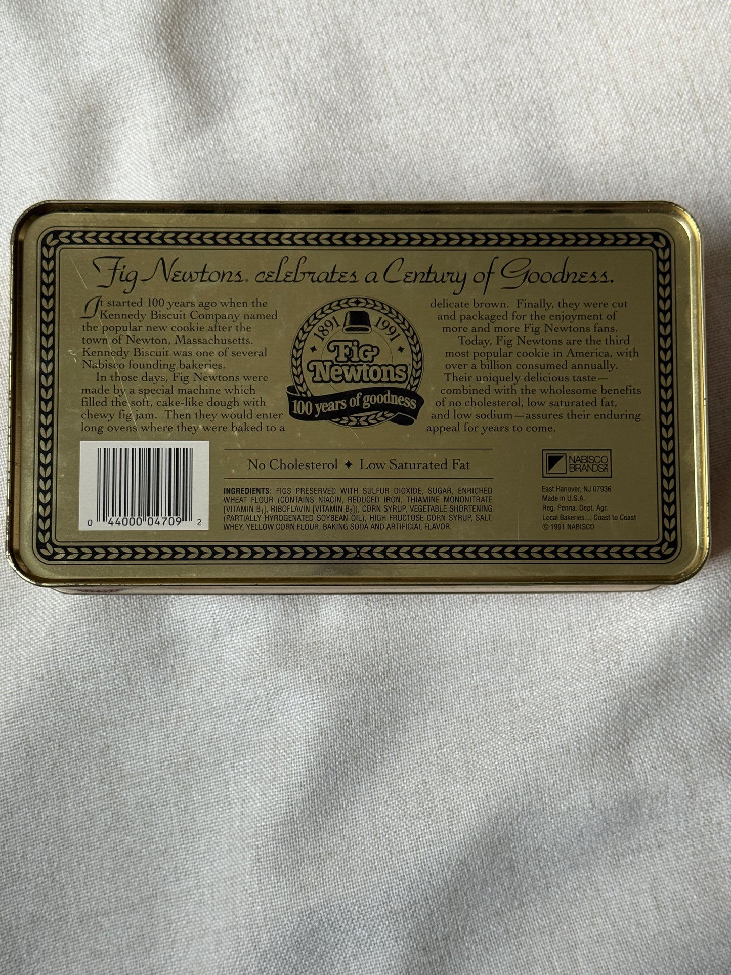 Vintage 1991 Nabisco Fig Newtons Tin | 100th Anniversary Limited Edition Cookie Container
