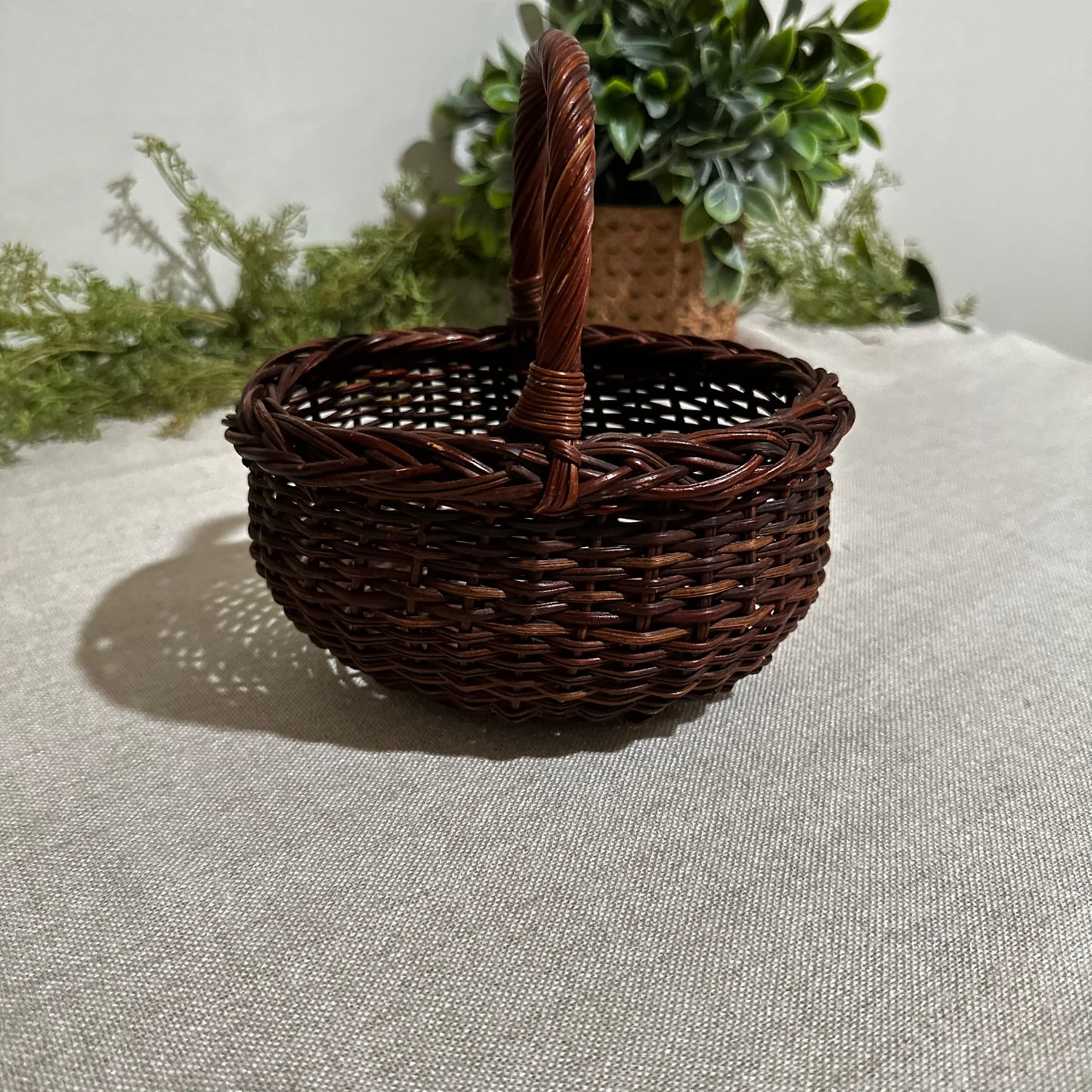 Small Wicker Basket with Handle