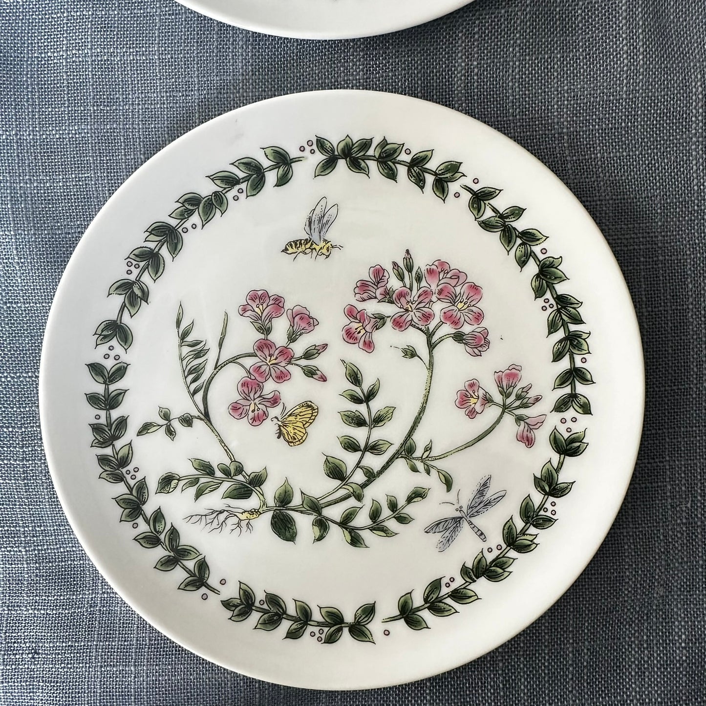 Set of 4 Takahashi San Francisco Botanical Plates | Wildflower Insect Series