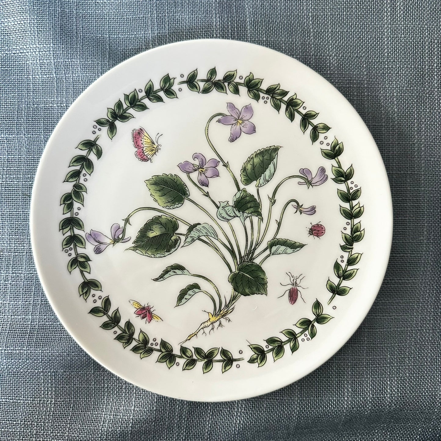 Set of 4 Takahashi San Francisco Botanical Plates | Wildflower Insect Series