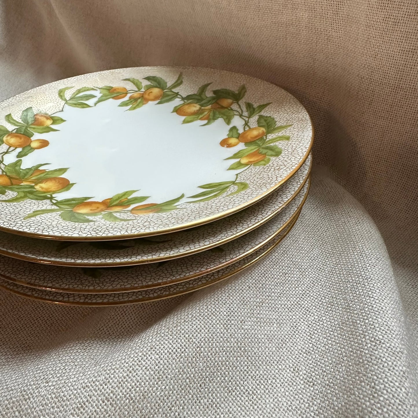 Set of 4 Limoges France Orange Grove Plates – Antique T.V. Limoges Porcelain