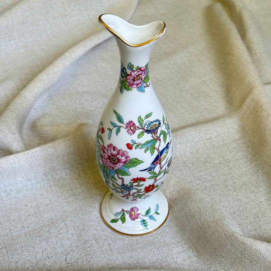 Aynsley Pembroke Fine Bone China Bud Vase | Floral & Bird Design