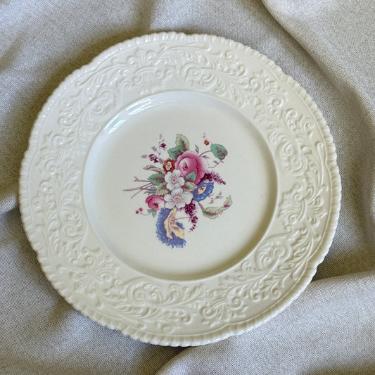Royal Cauldon England Floral Embossed Plate | Vintage English Ironstone