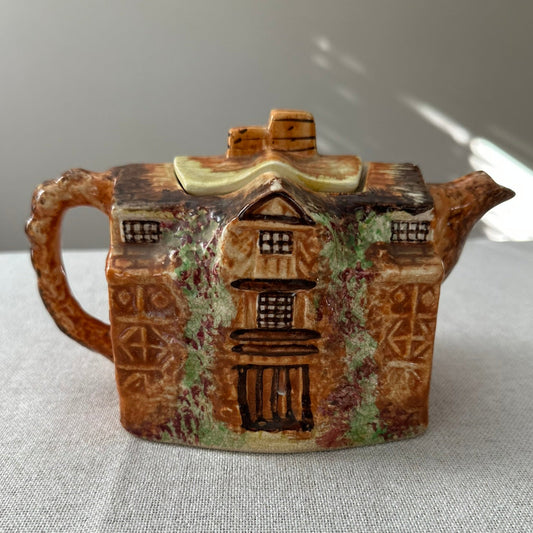 Arthur Wood "Morton Old Hall" Cottageware Teapot | Vintage English Tudor House Teapot with Chimney Lid