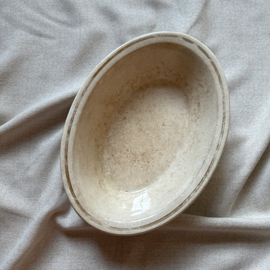 Antique Anchor Pottery Stoneware Serving Bowl | Early 1900s Farmhouse Bowl with Aged Patina & Crazing