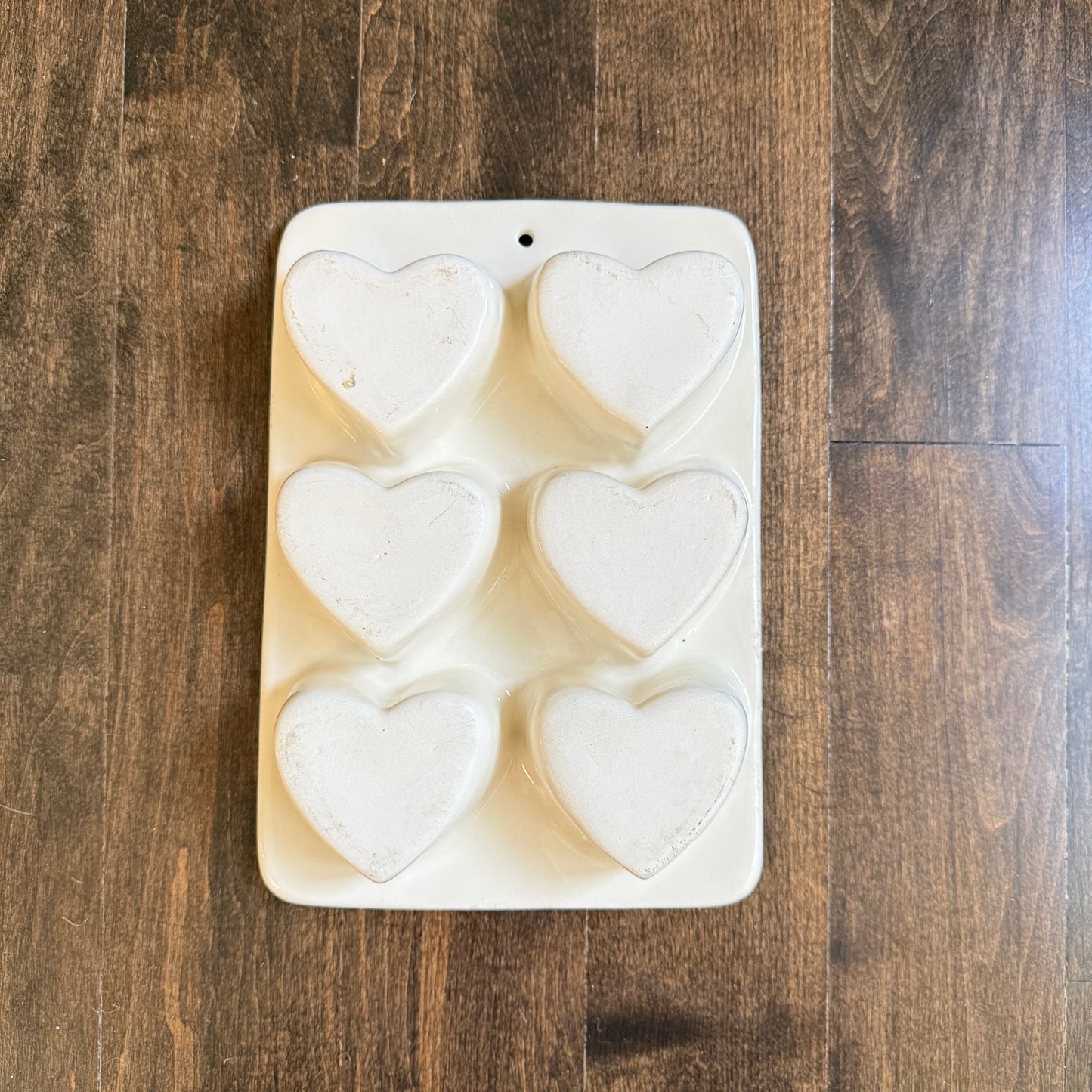 Vintage Style Ceramic Heart Mold | Blue Spongeware, Wall Hanging