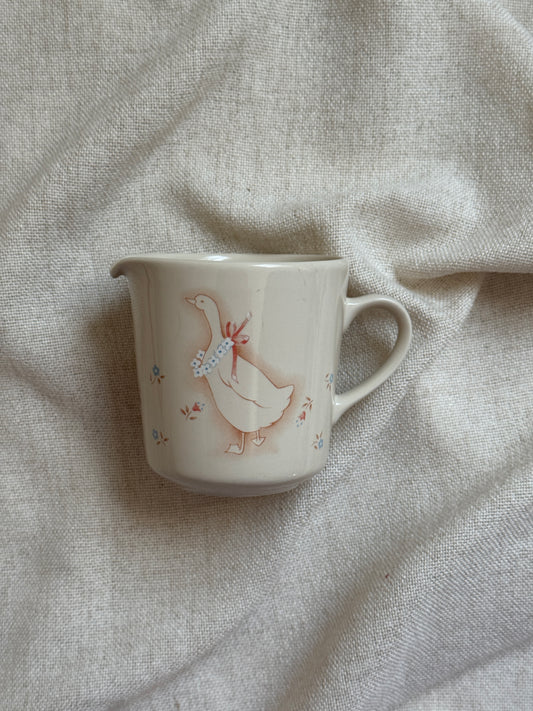 Vintage Corning Creamer with Country Goose Motif | 1980s Cottagecore Farmhouse Style