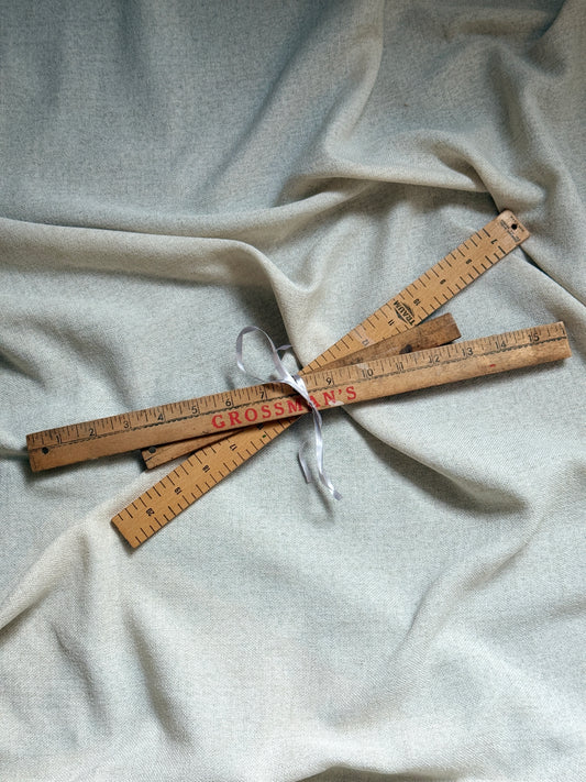Bundle of 3 Vintage Wooden Rulers | Advertising Yardstick Pieces | Mid-Century School Supplies