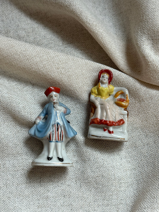 Miniature Figurines | 1940s Occupied Japan Porcelain Colonial Pair