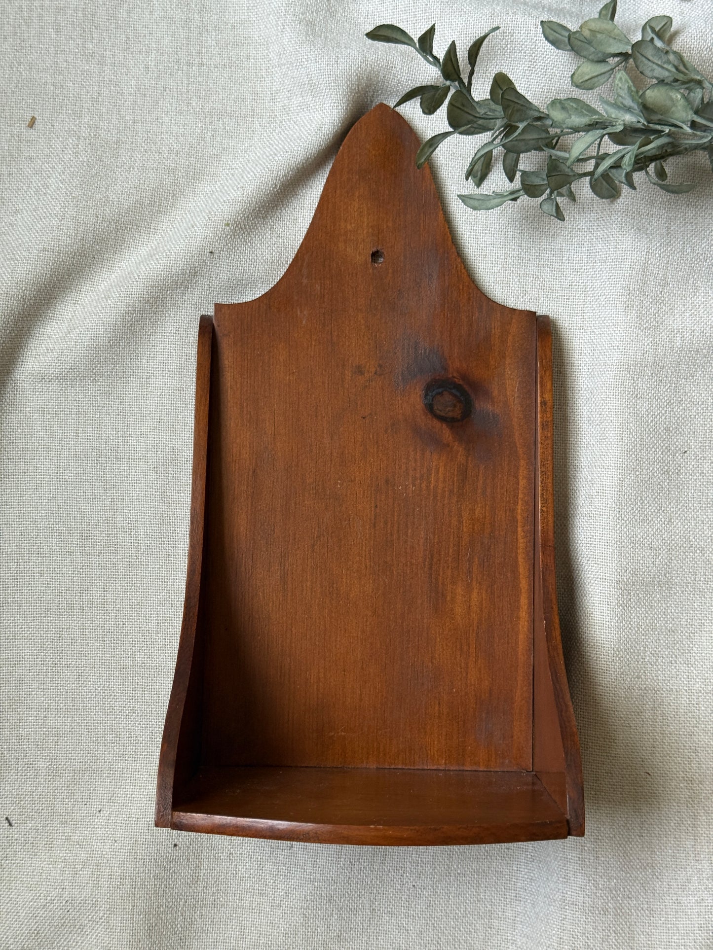 Vintage Wooden Wall Shelf | Primitive Country Spice Rack | Small Hanging Display