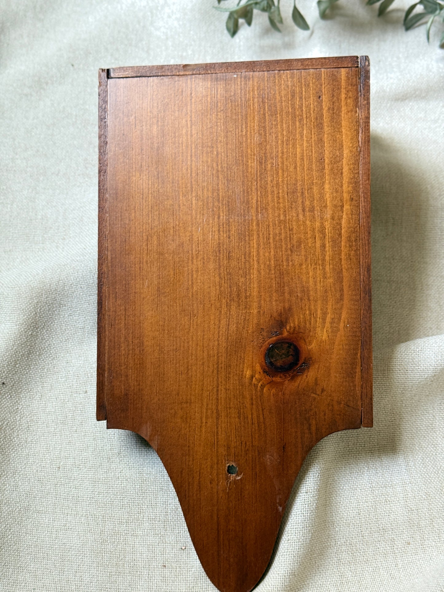 Vintage Wooden Wall Shelf | Primitive Country Spice Rack | Small Hanging Display