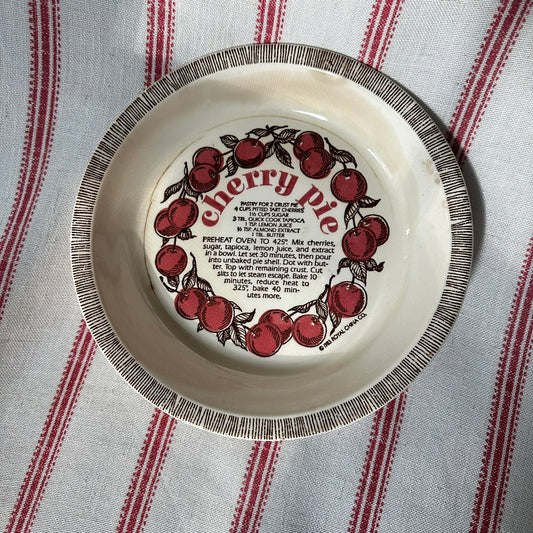 Vintage Royal China Cherry Pie Recipe Plate